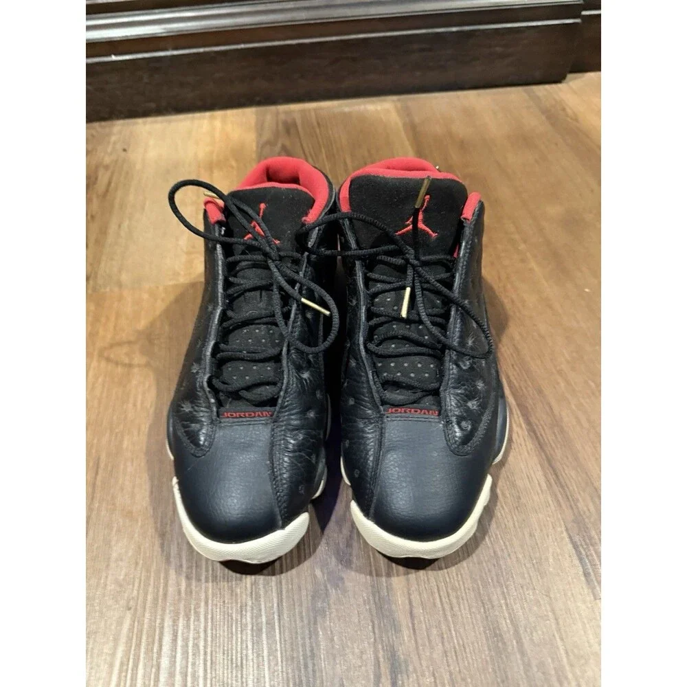 Jordan 13 Retro Low Bred Men's Sneakers Size 9 Black Leather Shoes 310810-027